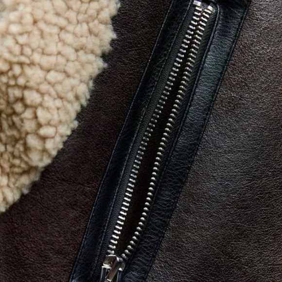 Zara CROPPED DOUBLE FACED VEST. Dark Brown. Size S. New with Tags. - Picture 11 of 16